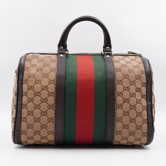 ❌️❌️SOLD❌️❌️CC69 💖 GUCCI GG Monogram Vintage Web Boston - Picture 2 of 15